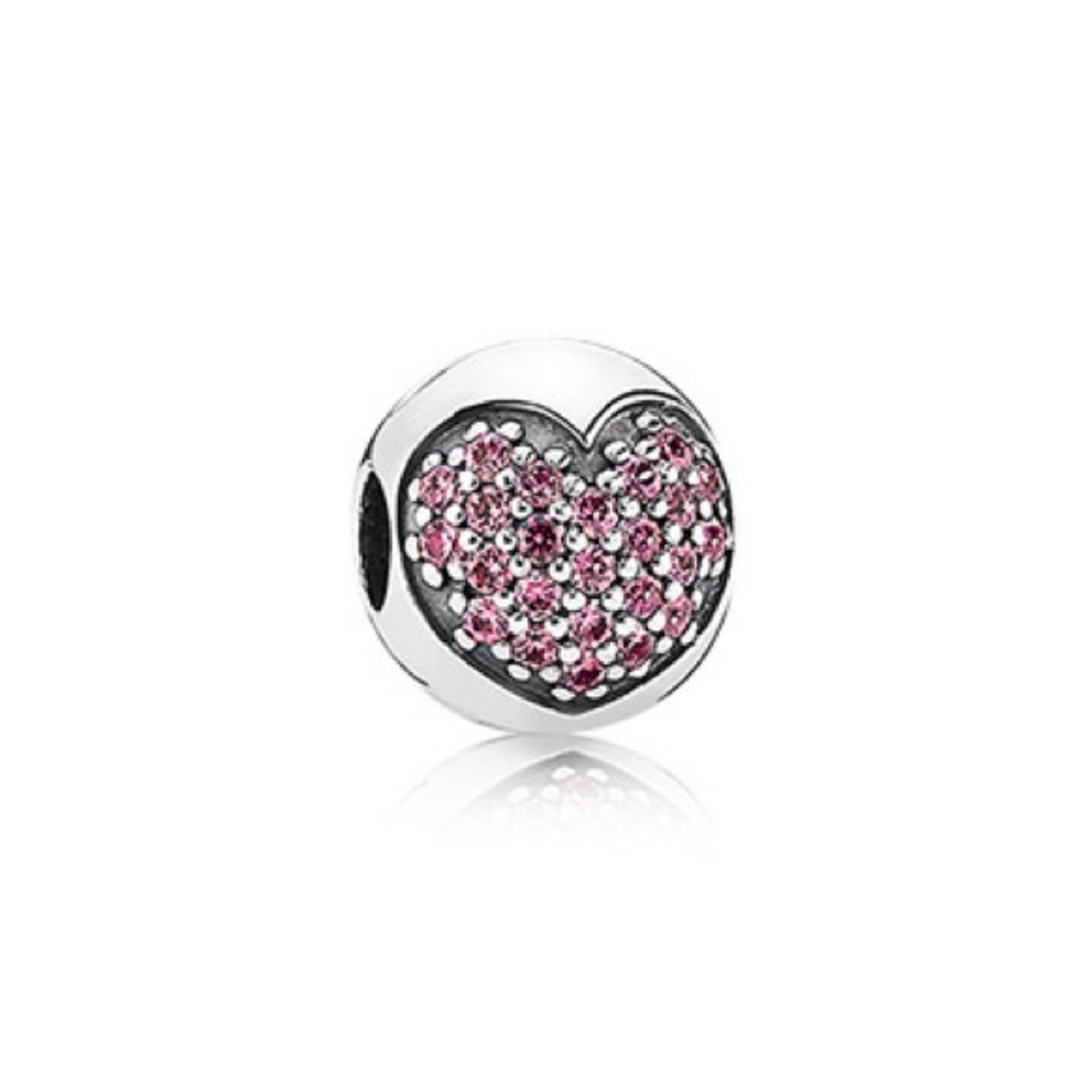 PANDORA Retired Pink Heart Clip